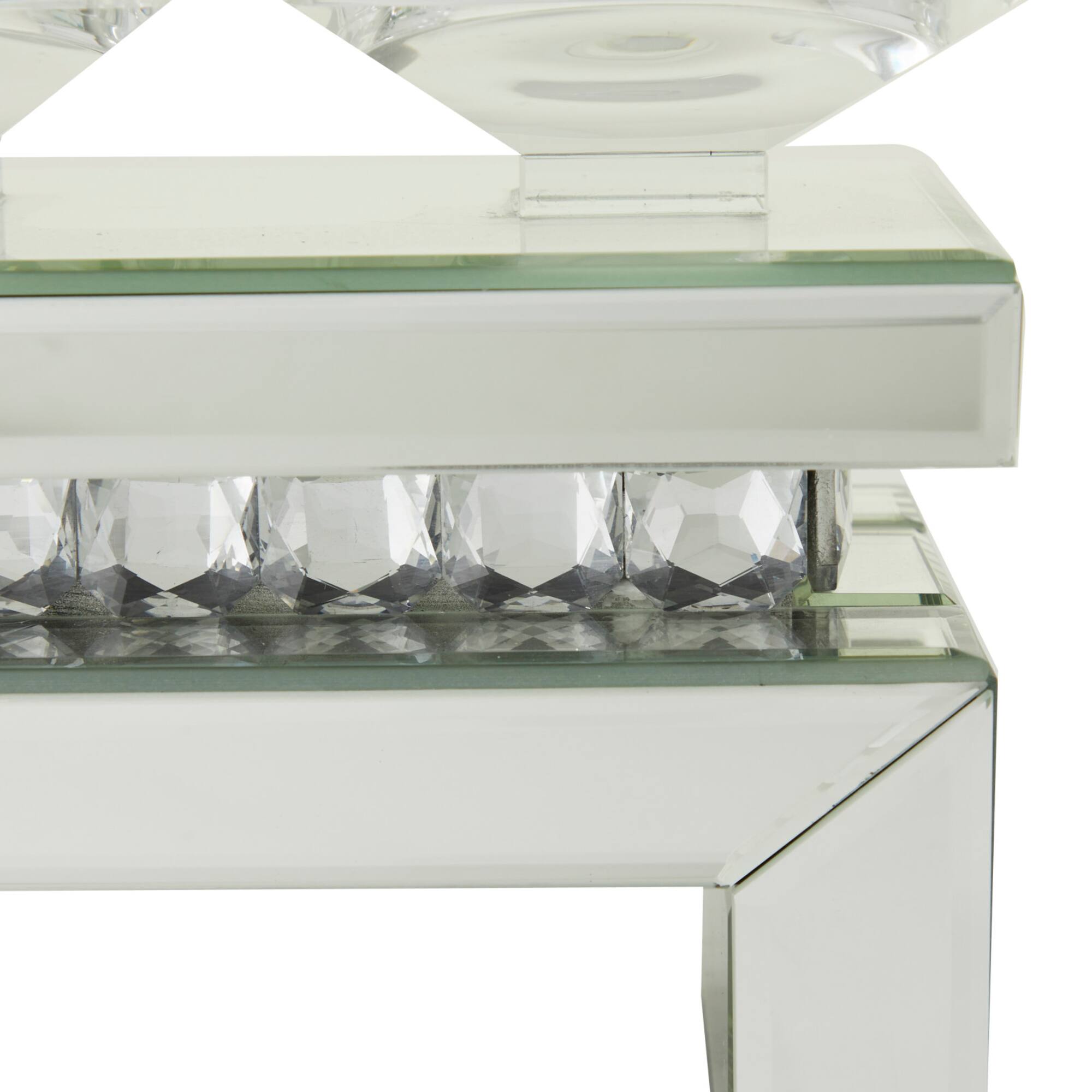 Set of 3 Silver MDF Glam Candle Holder, 7" x 20" x 4"